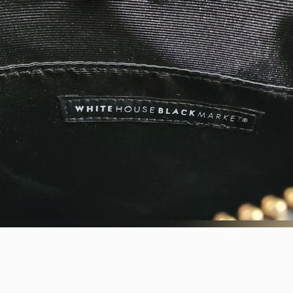 #473- WHBM- Pink and Black Floral Studded Faux Leather Wristlet - Picture 4 of 5